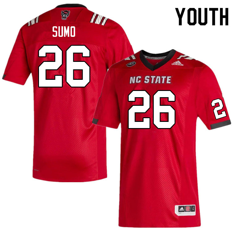 Youth #26 Demie Sumo NC State Wolfpack College Football Jerseys Sale-Red - Click Image to Close